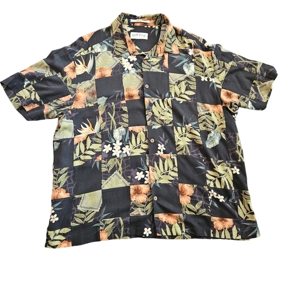 Orvis Other - Orvis Floral Hawaiian Shirt Mens Short Sleeve 100% Silk Button Up XL